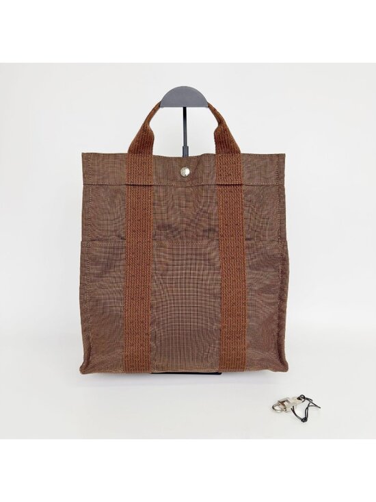 Hermes Her Line a Dos PM Backpack Canvas Brown Silver Vintage main image 11